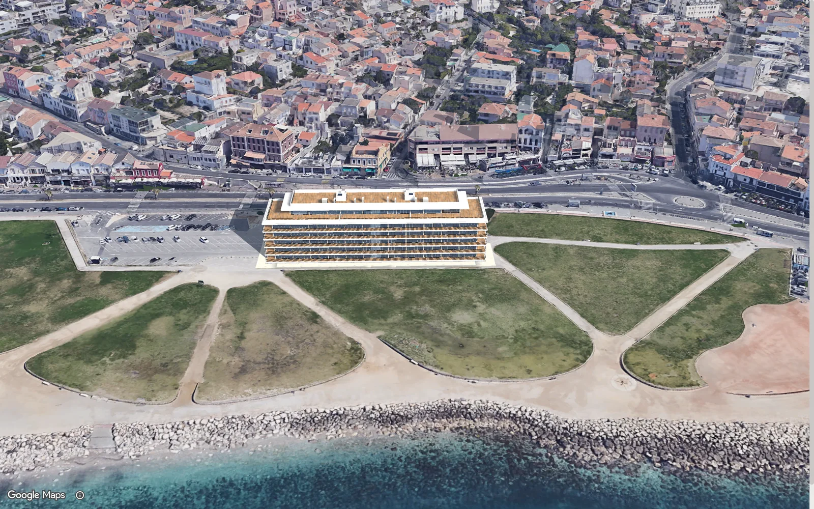 Atlantic Point, seen from above in its city