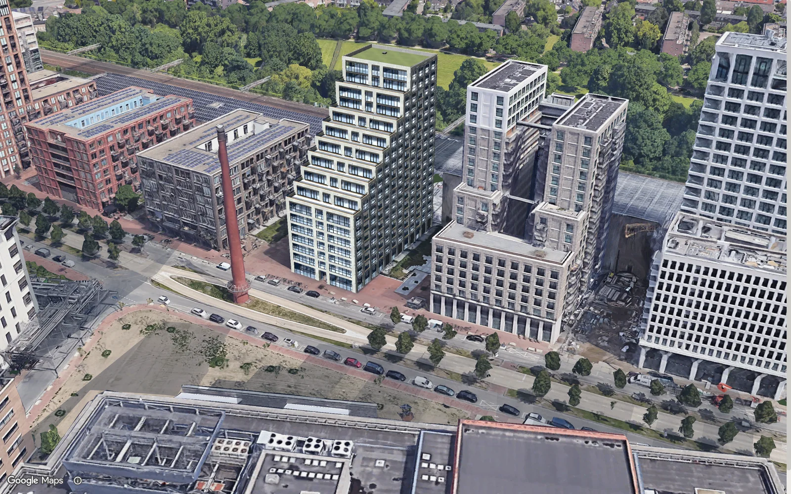 Sixty5, seen from above in its city